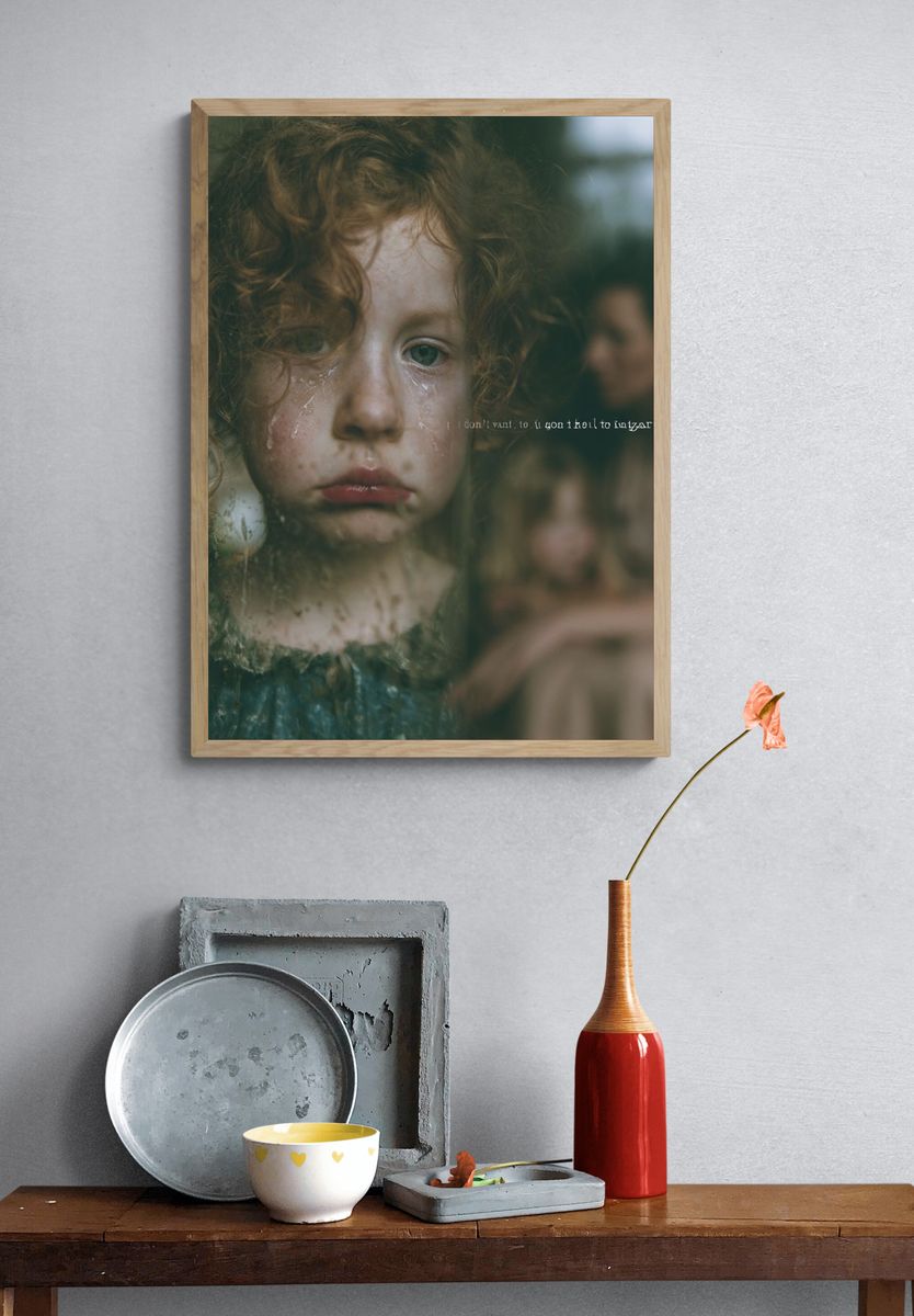 Melancholy Child Portrait Poster. — room view 3