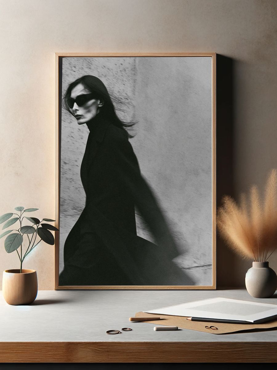 Shadowed Woman Photography Poster. — room view 2
