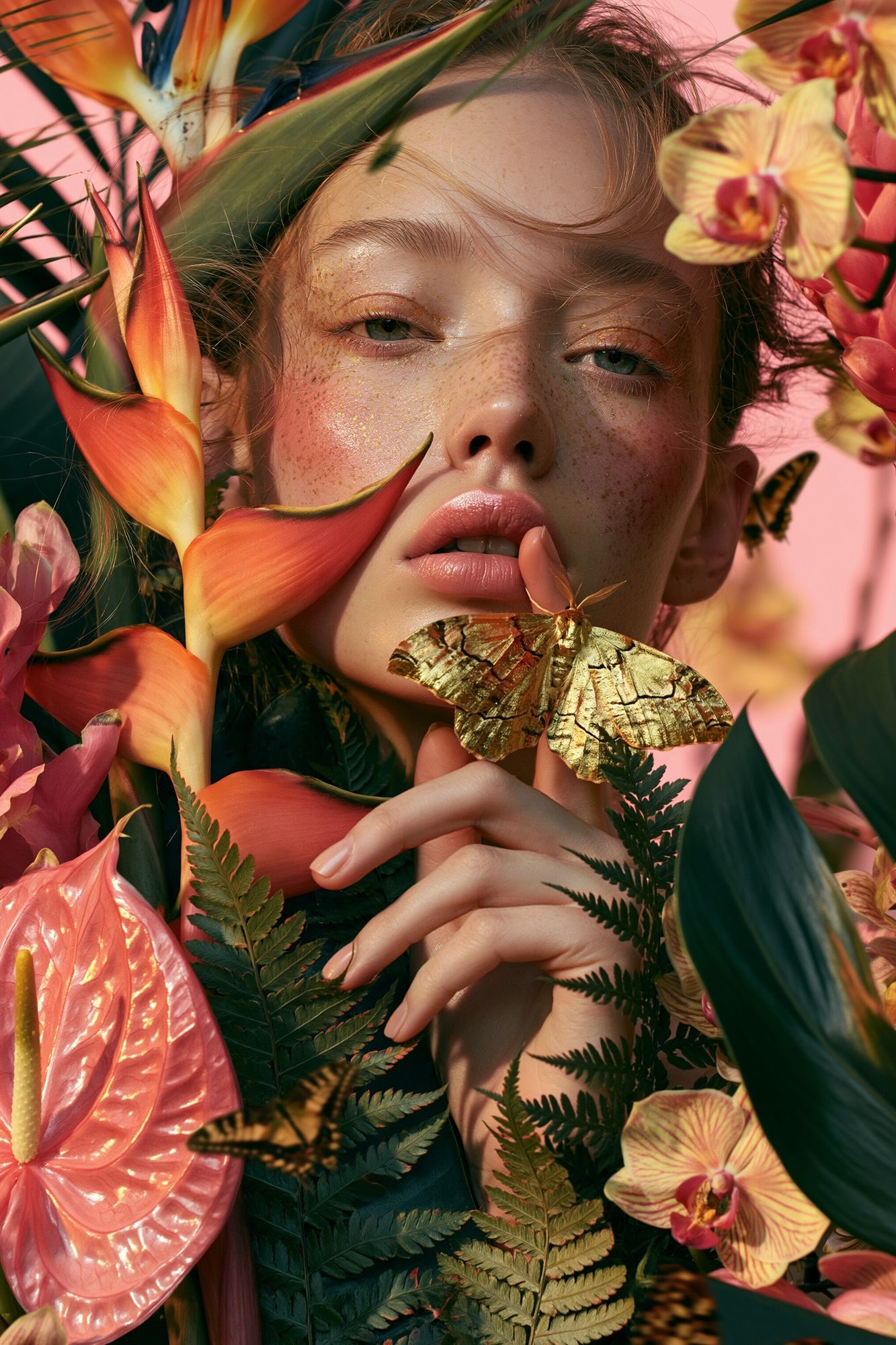 Tropical Portrait Floral Poster. poster detail
