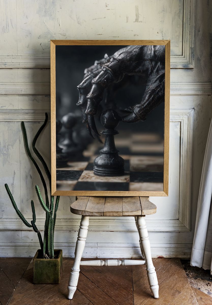 Dark Chess Claw Photography Poster. — room view 1