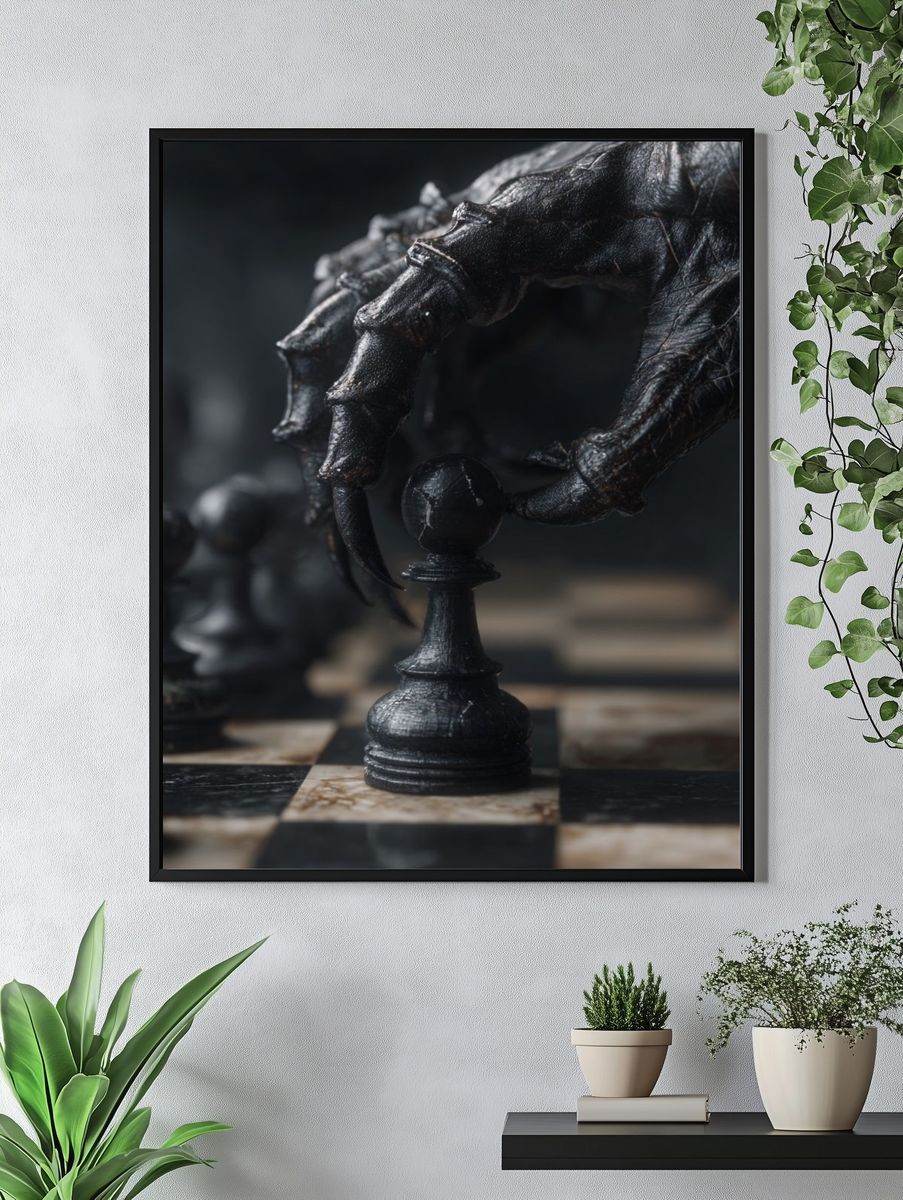 Dark Chess Claw Photography Poster. — room view 4