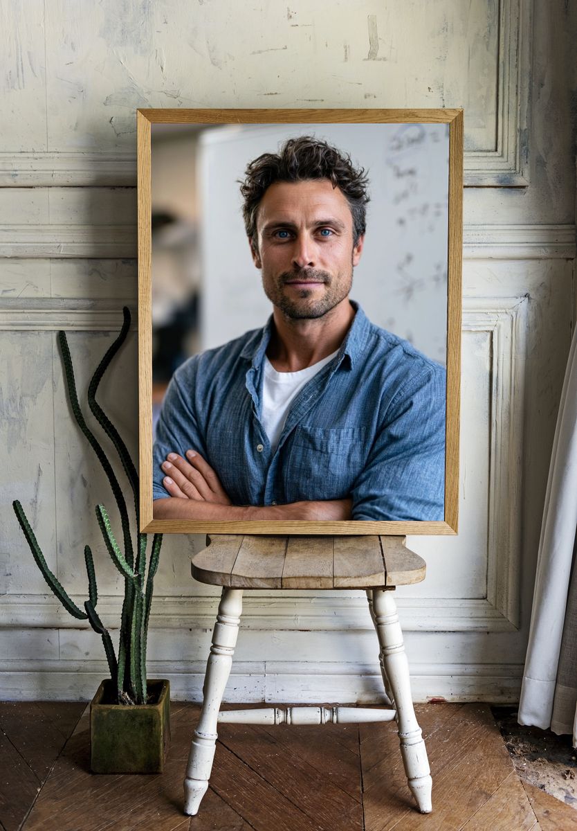 Confident Man Portrait Photography Poster. — room view 1