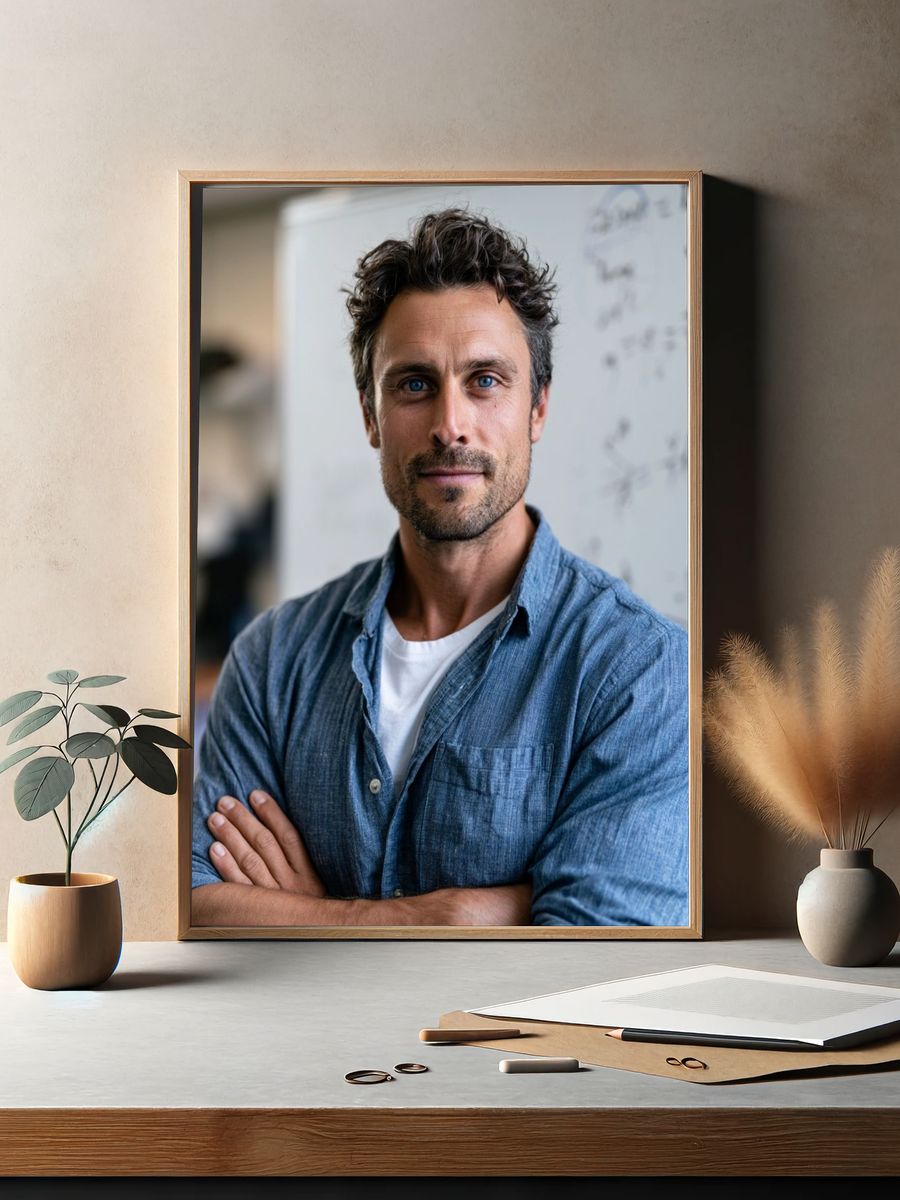 Confident Man Portrait Photography Poster. — room view 2