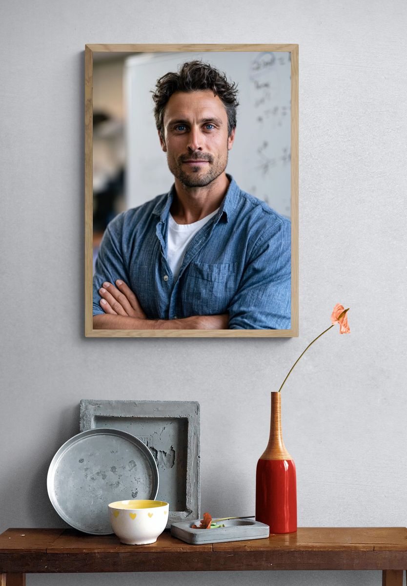 Confident Man Portrait Photography Poster. — room view 3
