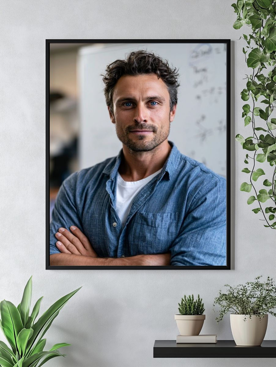 Confident Man Portrait Photography Poster. — room view 4