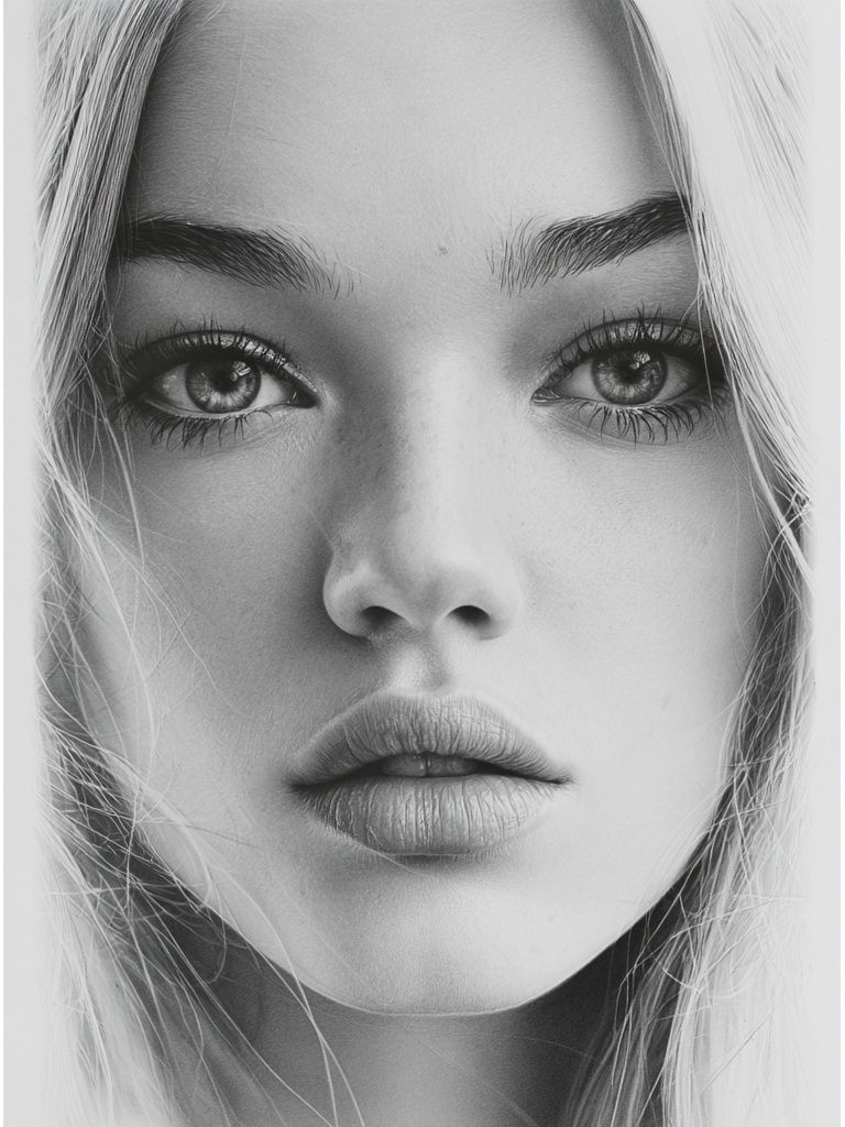 Monochrome Woman Portrait Print. poster — photography art