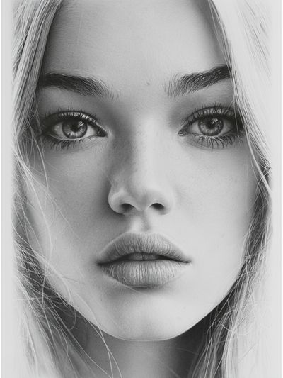 Monochrome Woman Portrait Print.