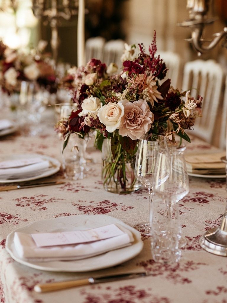 Romantic Floral Tablescape Photography Poster. poster detail