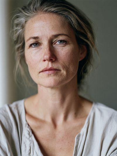 Contemplative Woman Portrait Print. poster