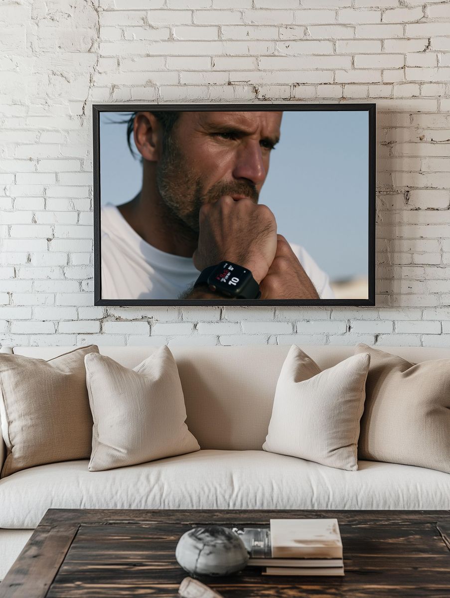 Thoughtful Man Portrait Photography Poster. — room view 1