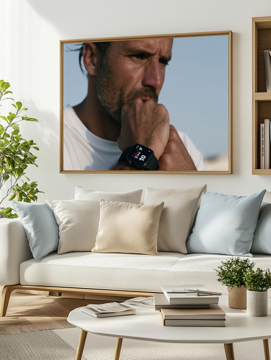 Thoughtful Man Portrait Photography Poster. — room view 2