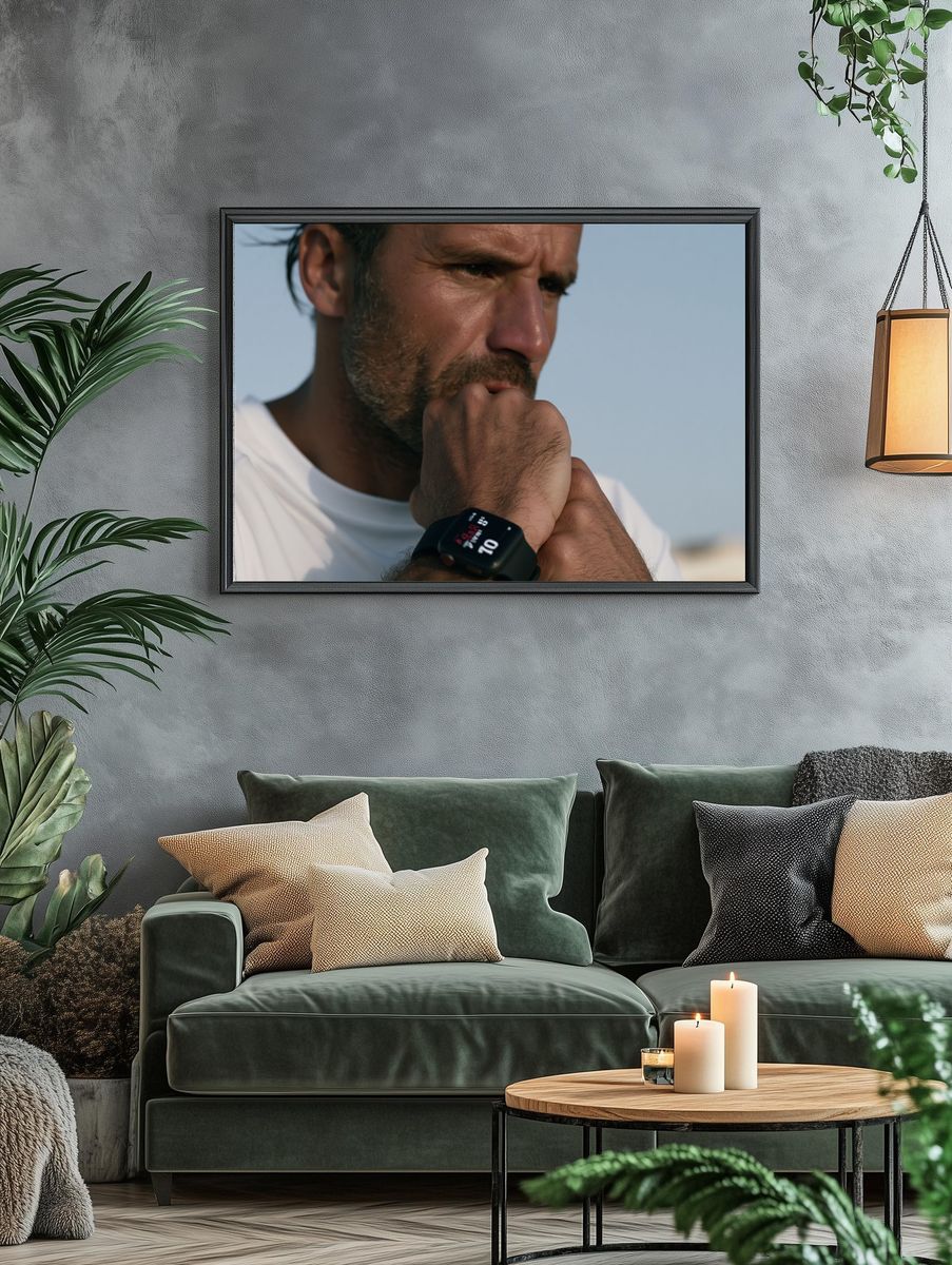 Thoughtful Man Portrait Photography Poster. — room view 4
