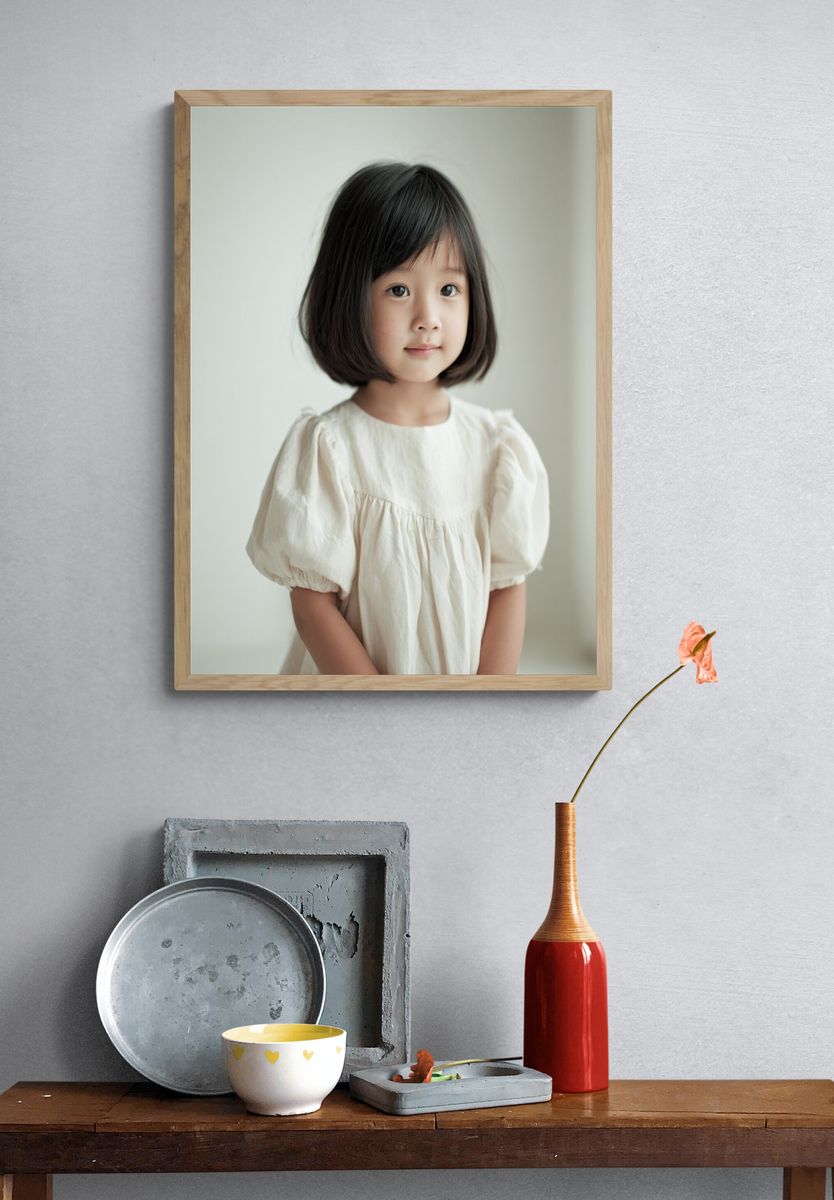 Soft Portrait of a Little Girl Print. — room view 3