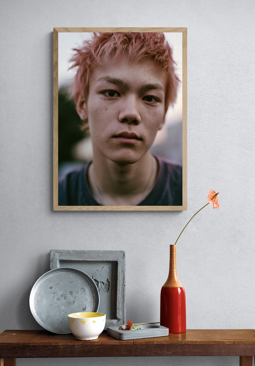 Pink-Haired Portrait Photography Poster. — room view 3
