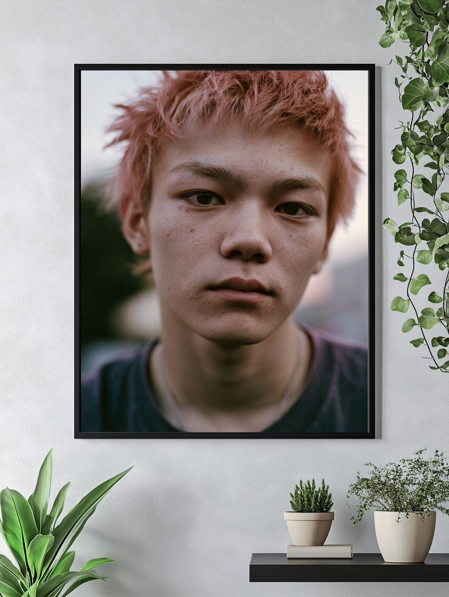 Pink-Haired Portrait Photography Poster. — room view 4