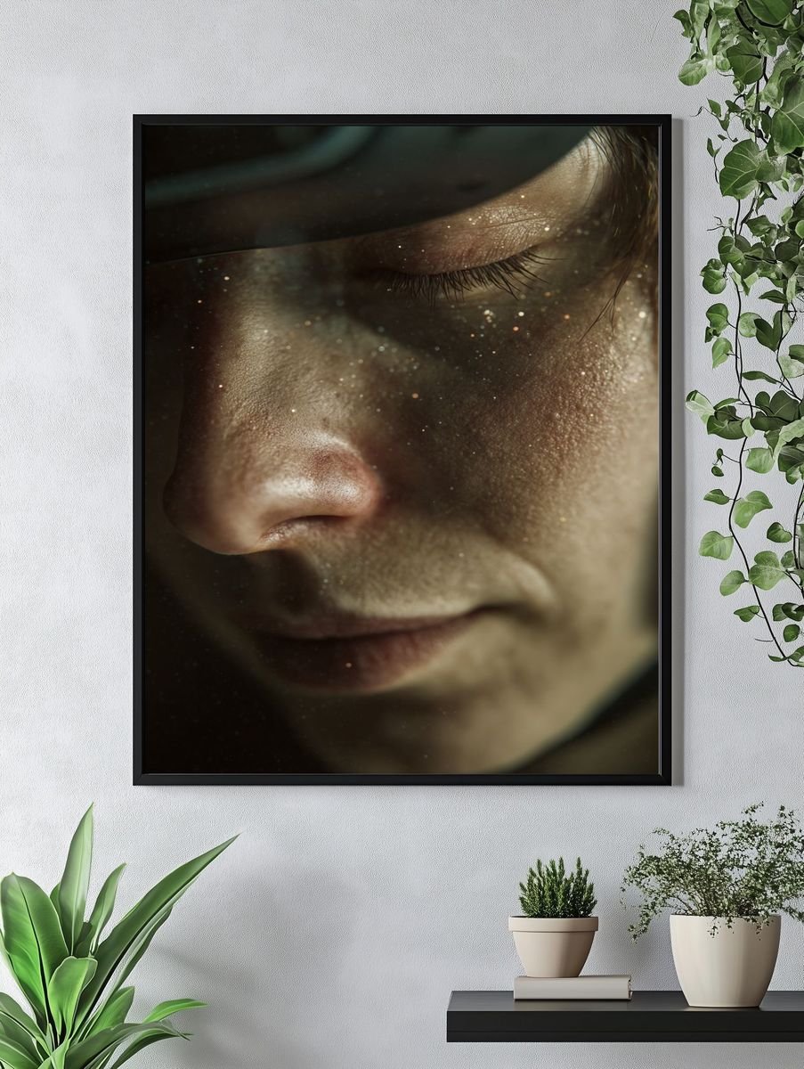 Dreamy Cosmic Portrait Print. — room view 4