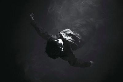 Floating Figure Black-White Poster.