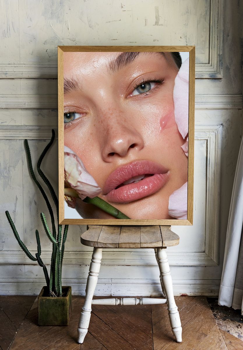 Floral Beauty Portrait Poster. — room view 1