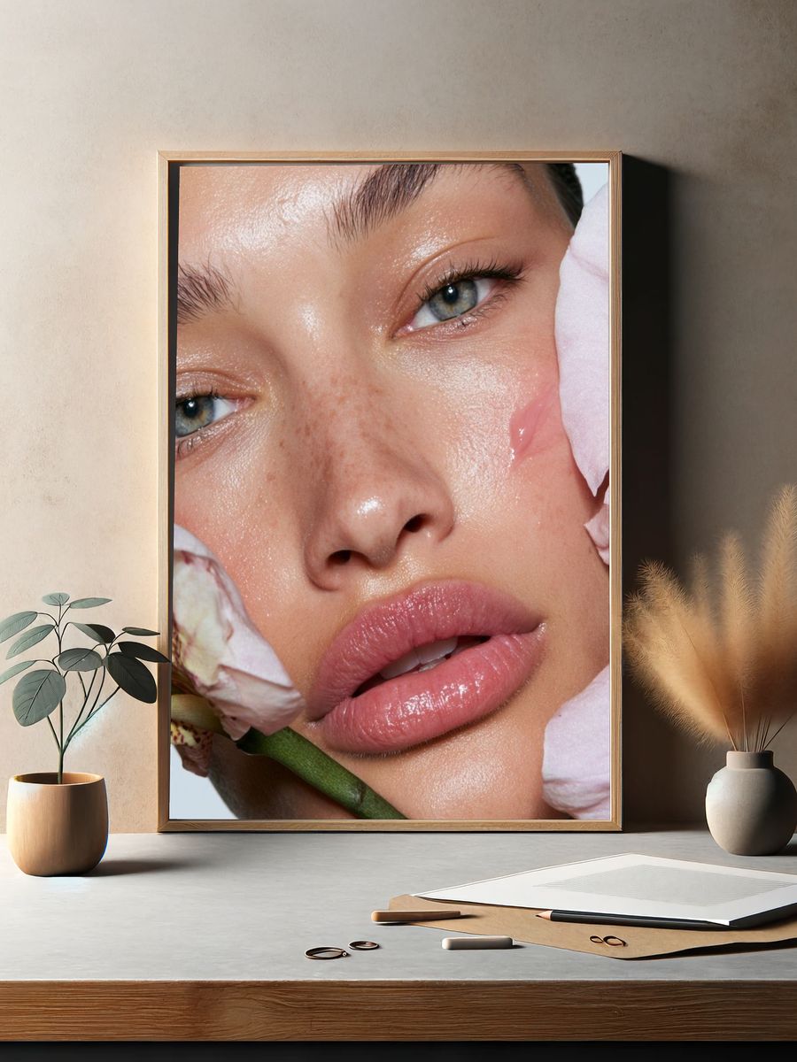 Floral Beauty Portrait Poster. — room view 2