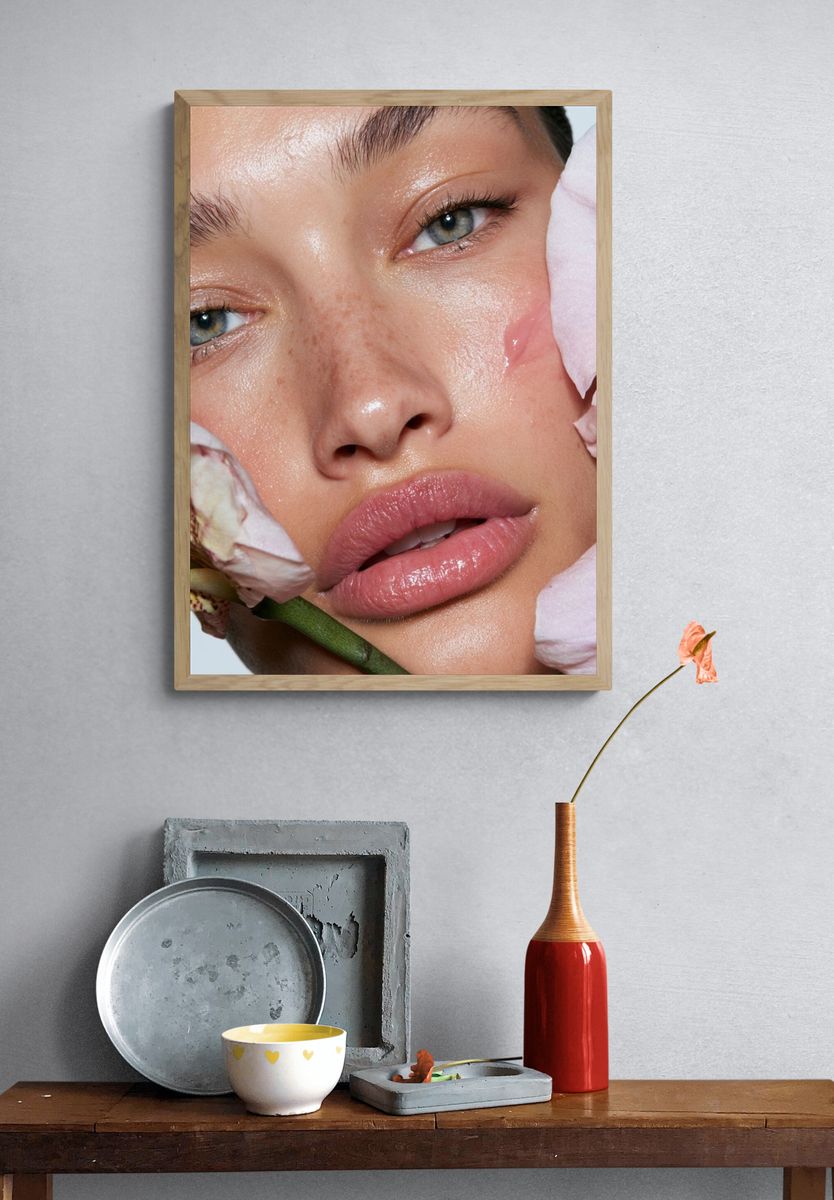 Floral Beauty Portrait Poster. — room view 3