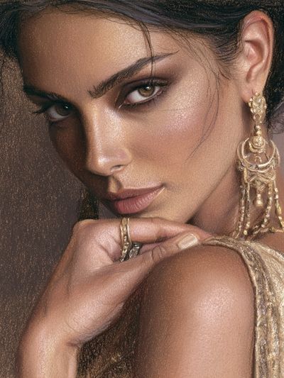 Elegant Woman Portrait Print.