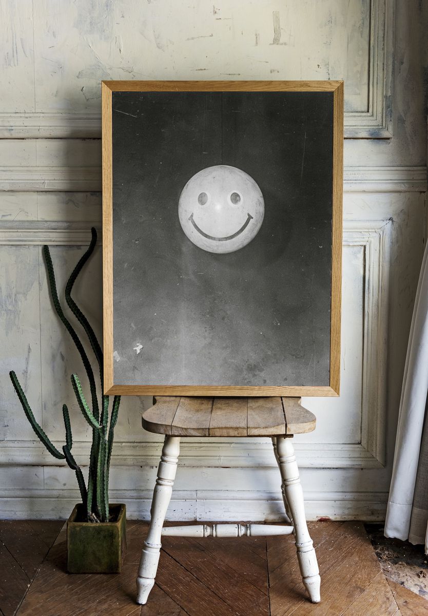 Smiley Ball Street Photo Print. room preview
