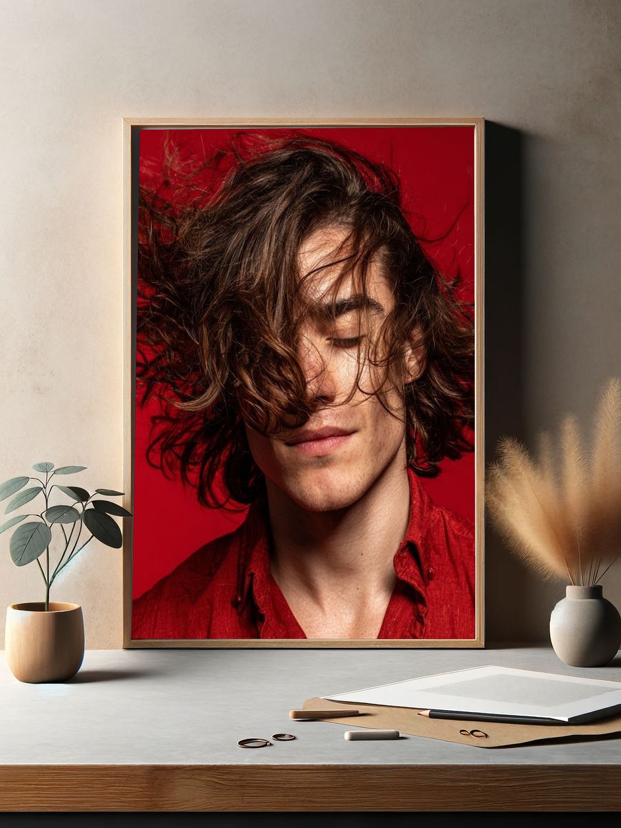 Red Portrait Photography Poster. — room view 2