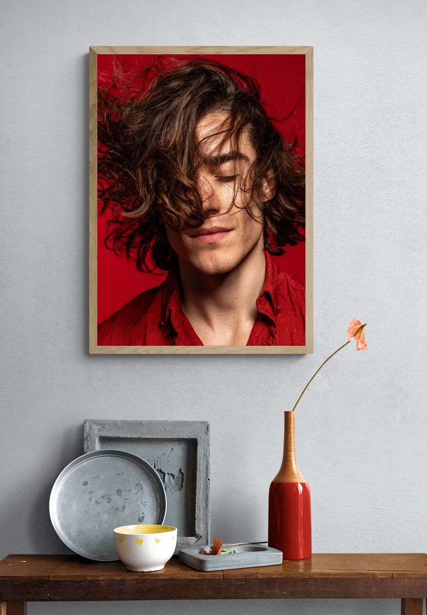 Red Portrait Photography Poster. — room view 3