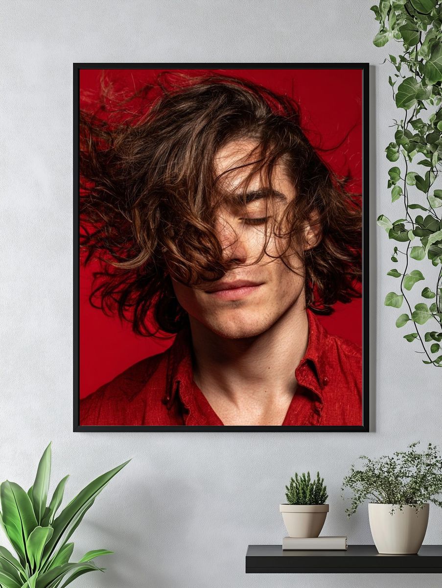 Red Portrait Photography Poster. — room view 4