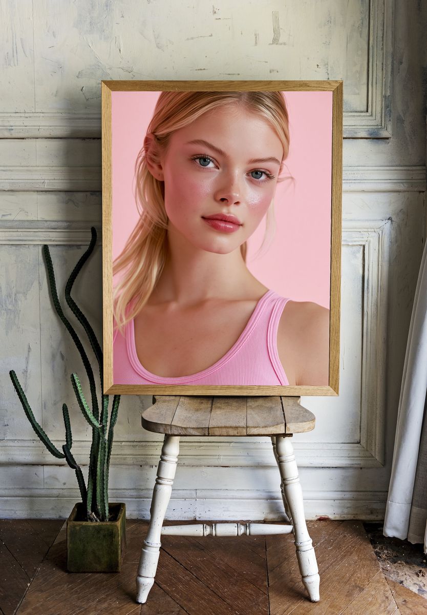 Pink Portrait Photography Poster. room preview