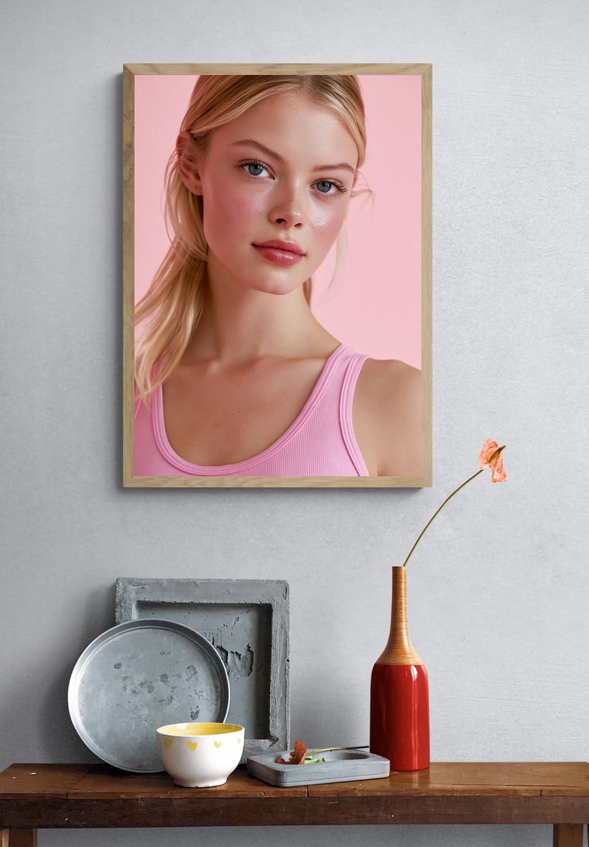Pink Portrait Photography Poster. — room view 3