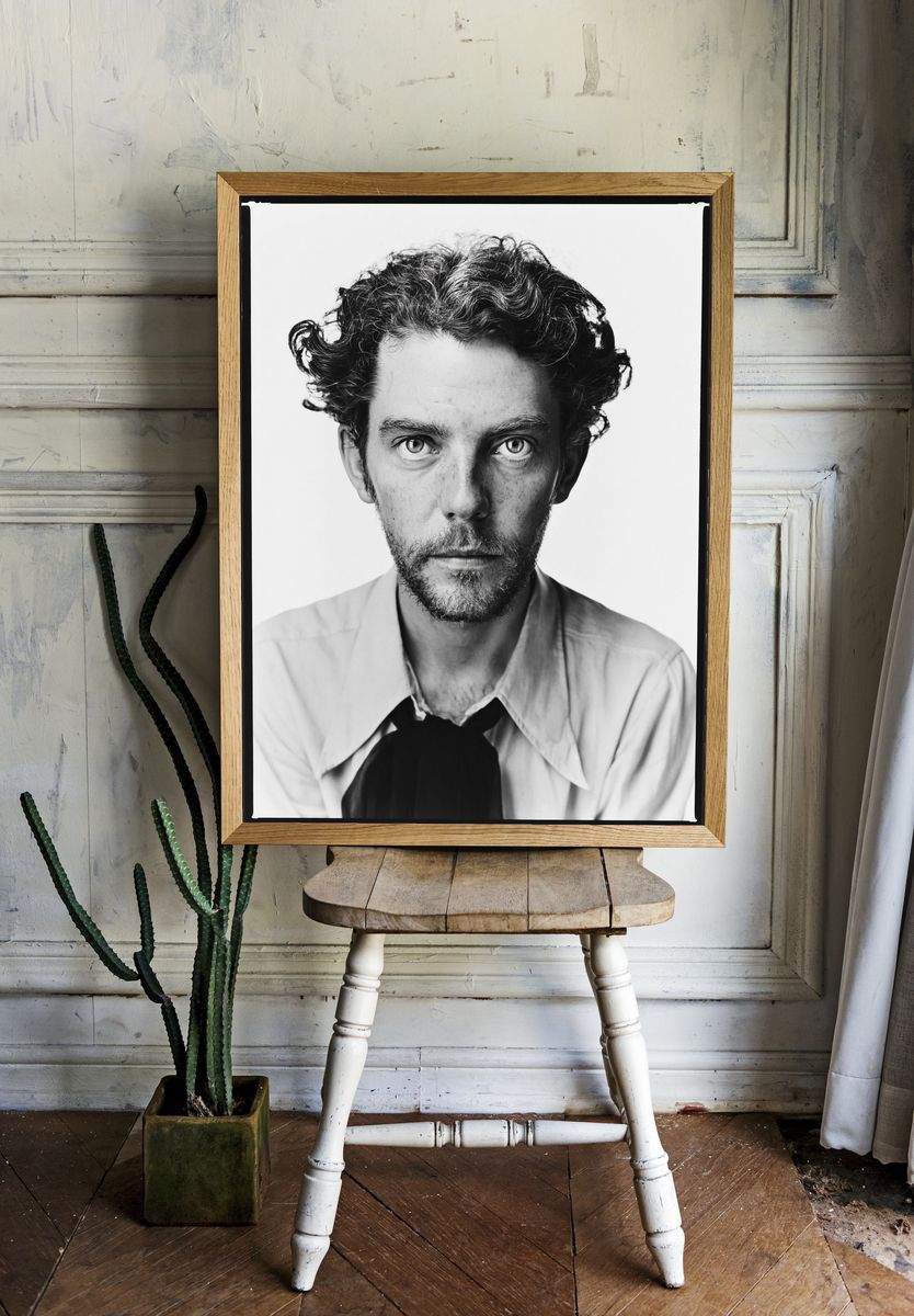 Intense Black and White Portrait Poster. room preview