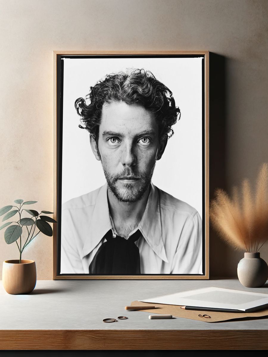 Intense Black and White Portrait Poster. — room view 2