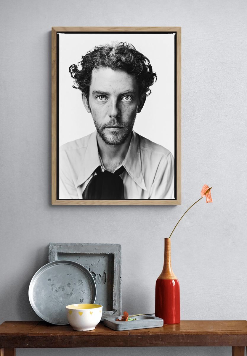 Intense Black and White Portrait Poster. — room view 3