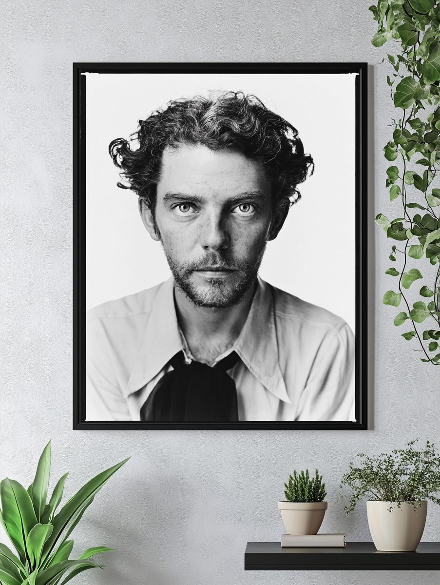 Intense Black and White Portrait Poster. — room view 4