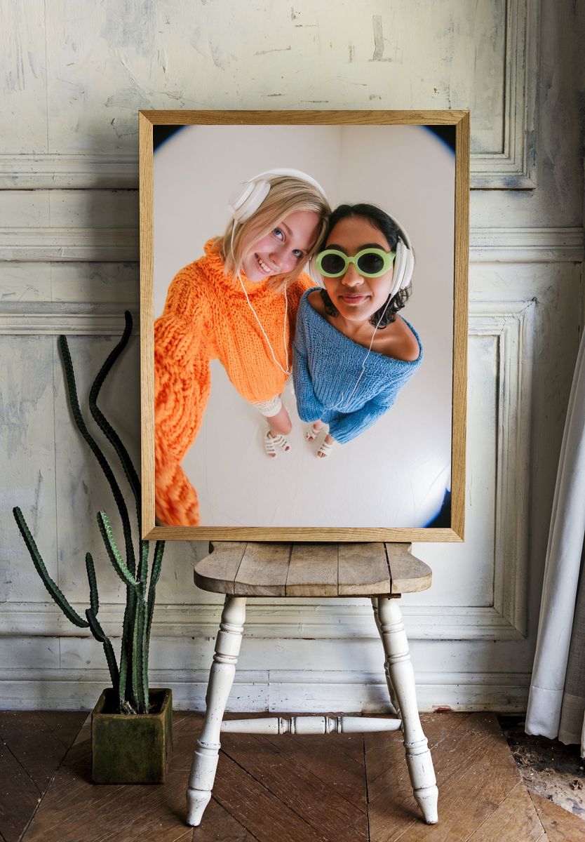 Playful Friends Portrait Poster. room preview