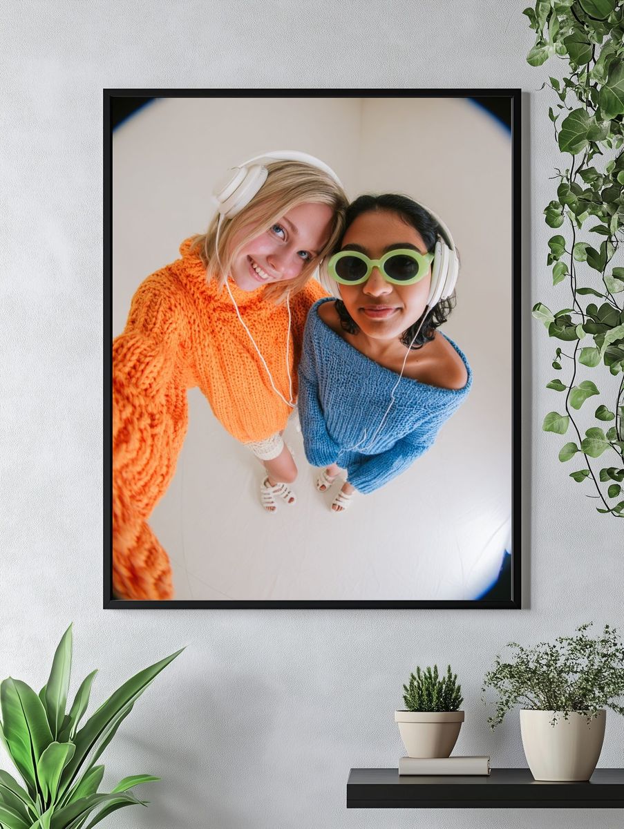 Playful Friends Portrait Poster. — room view 4