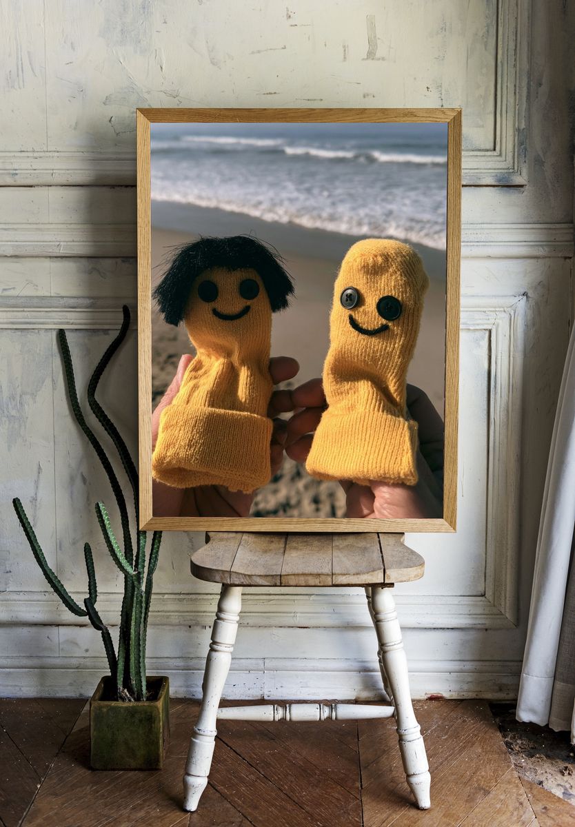 Beach Sock Puppets Photography Poster. room preview