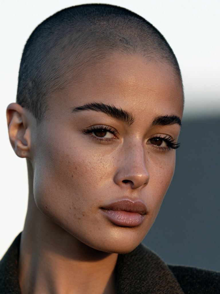 Shaved Head Portrait Photography Poster. poster — photography art