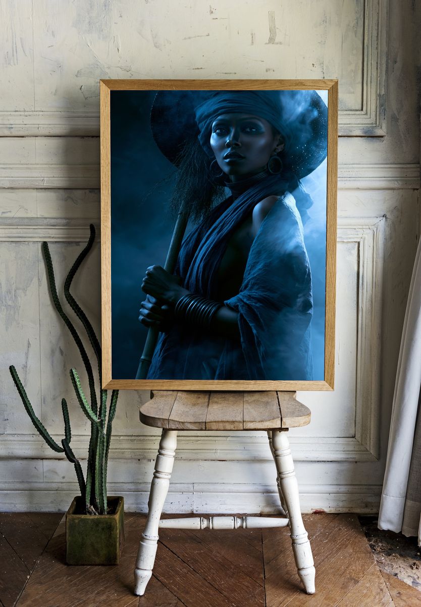 Mystic Blue Portrait Print. — room view 1
