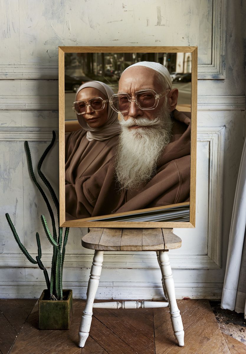 Elegant Portrait in Car Poster. room preview
