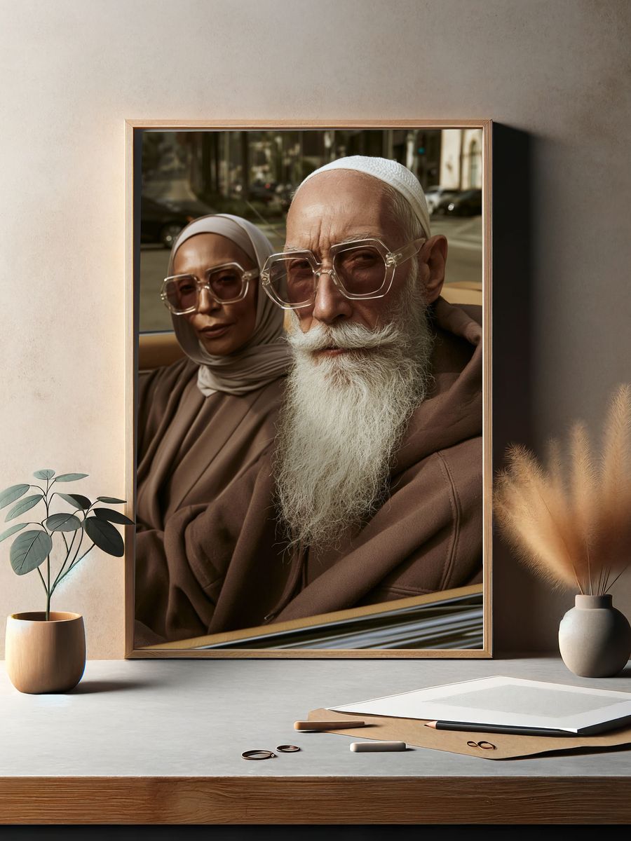 Elegant Portrait in Car Poster. — room view 2