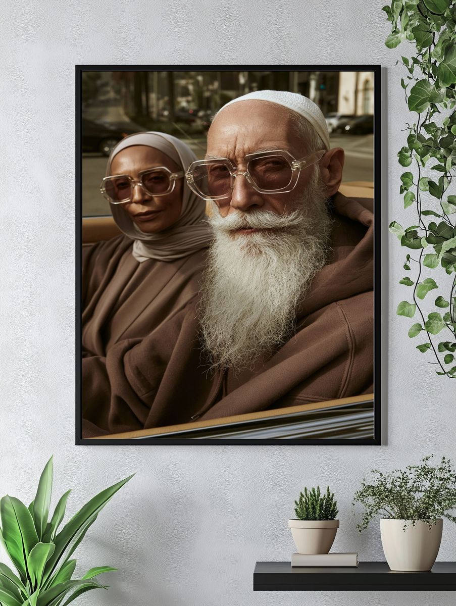 Elegant Portrait in Car Poster. — room view 4