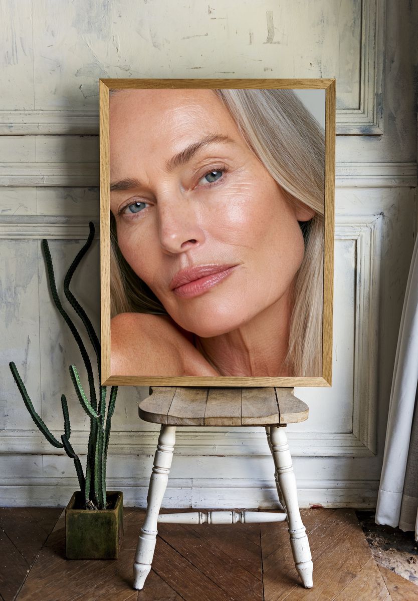 Elegant Blonde Portrait Photography Poster. room preview