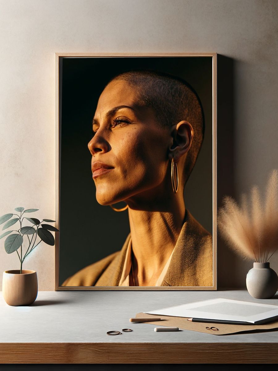 Golden Portrait Photography Poster. — room view 2