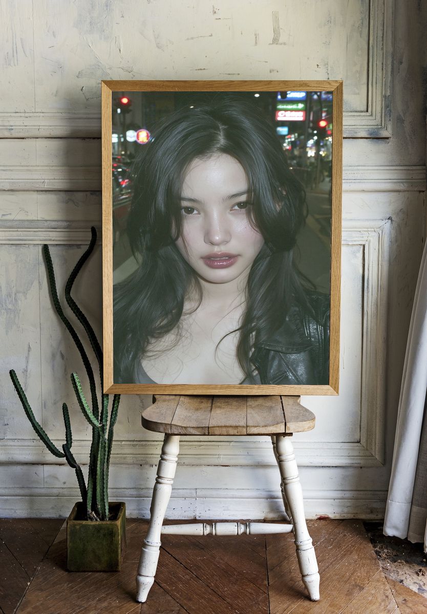 Neon Street Portrait Photography Poster. — room view 1