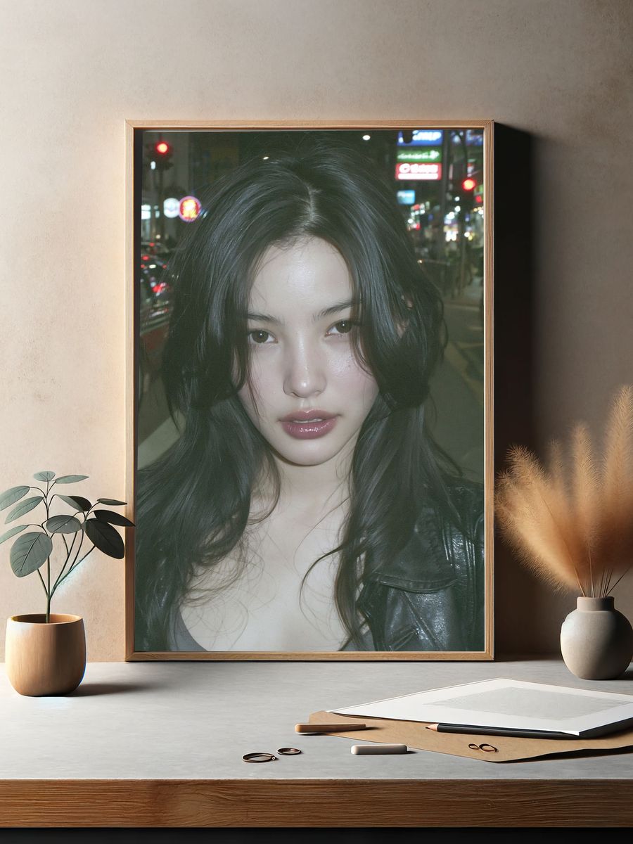 Neon Street Portrait Photography Poster. — room view 2