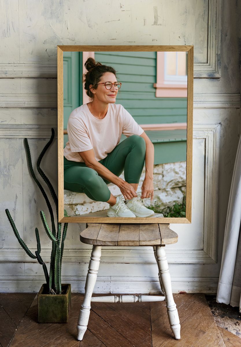 Relaxed Woman Portrait Photography Poster. room preview