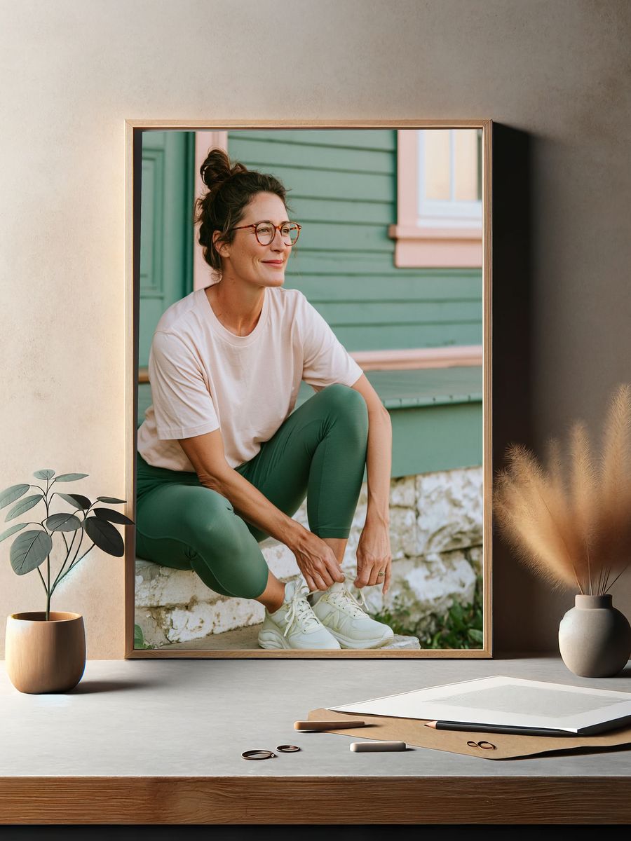 Relaxed Woman Portrait Photography Poster. — room view 2