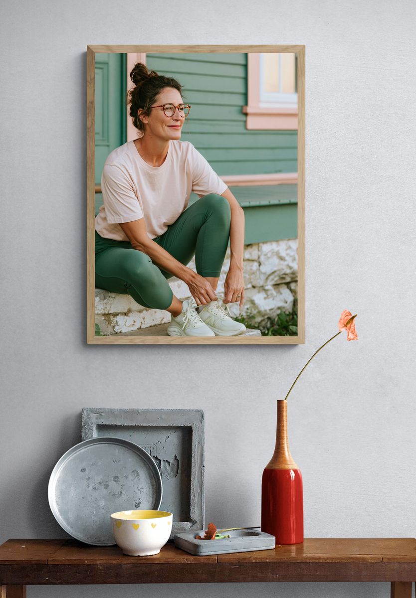 Relaxed Woman Portrait Photography Poster. — room view 3
